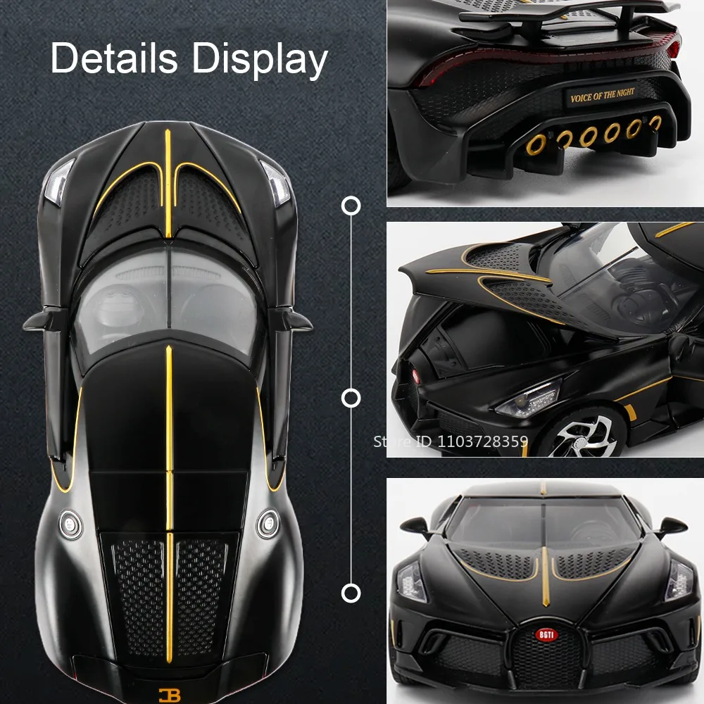 1:24 La Voiture Noire لعبة مجسمة سيارات رياضية سبيكة دييكاست السوبر سيارات الصوت ضوء الأبواب مفتوحة التراجع للبنين ألعاب تعليمية #3