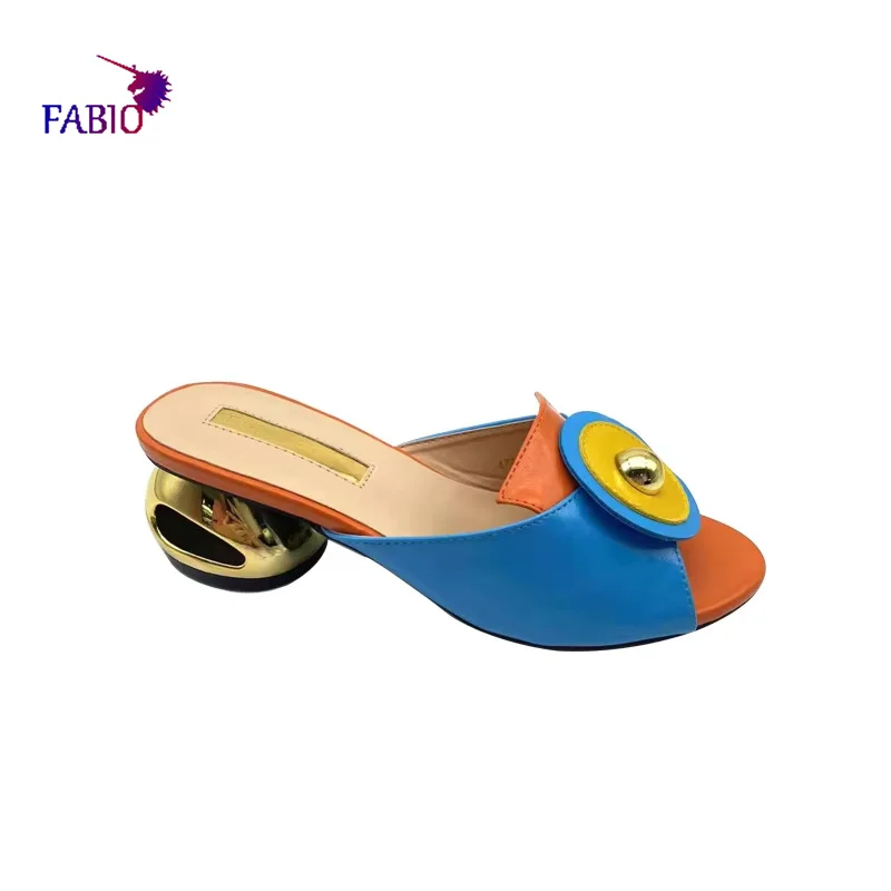 FABIO PENNY new multicolored midheel slippers for women casual banquet comfortable party  slippers for women Italian-style shoes