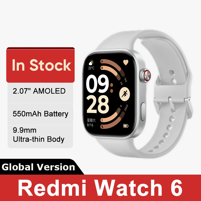 �y�Z�[�����z�O���[�o���� Redmi Watch 6 2.07�C���` AMOLED 550mAh�o�b�e���[ �f���A��L1�A���e�i���� 150��ވȏ�̃X�|�[�c���[�h 5ATM�h��