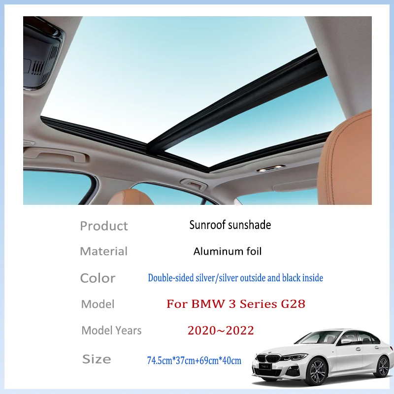 For BMW 3 Series G28 Li 2020~2022 2021 Car Sun Shades Cover Auto Sunroof Sunshade Protector Anti-UV Heat Isolate Accessories