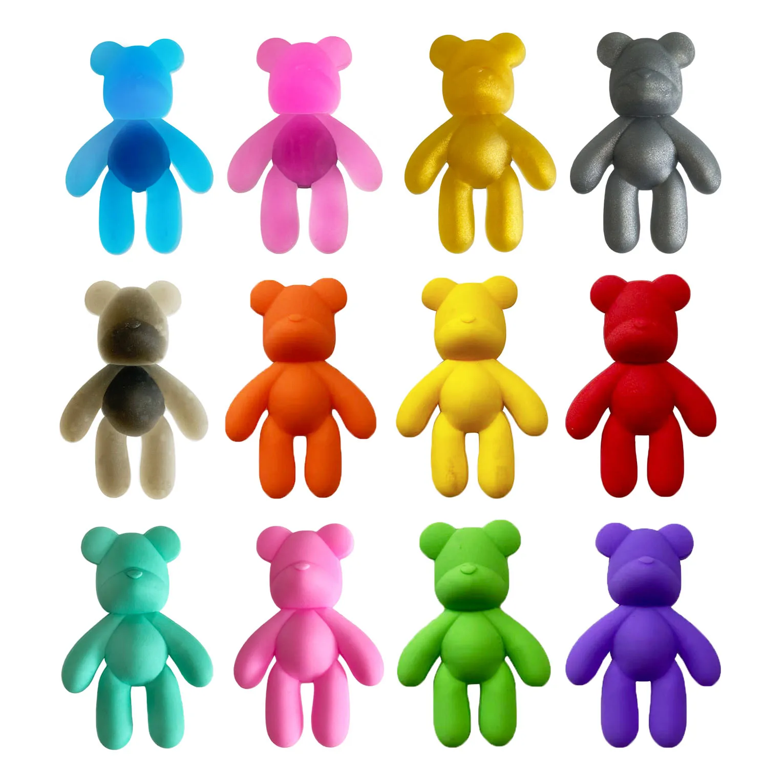 

12 шт./компл., разноцветные сандалии из ПВХ с медведем, обувь, подвески, аксессуары, сабо для мальчиков и девочек, садовая обувь с пряжкой, украшение, подходит для подарка на день рождения