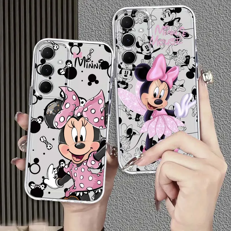 

Disney Pink Minnie Phone Case For Samsung Galaxy S25 S24 S23 S22 S21 S20 S10 Lite Plus FE Edge TPU 5G Transparent