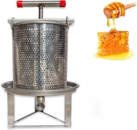Honey Extractor Manual, Household Manual Mesh Honey Press Extractor Machine, Honey Extractor Beekeeping Manual Tool, Stainless S