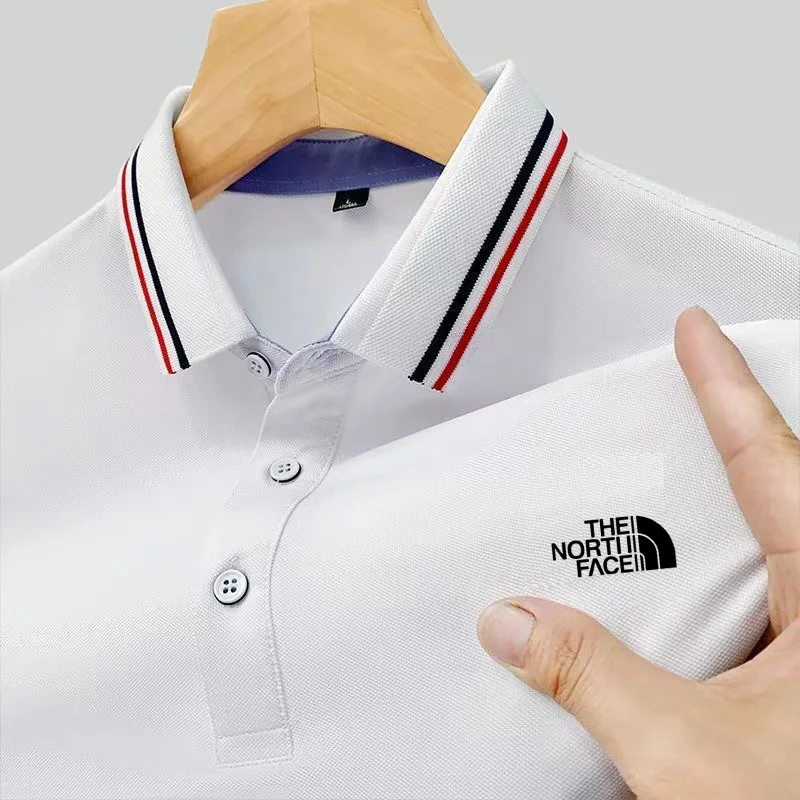 

2025 Men's Printed Shirt Brand Short sleeved T-shirt Summer Men's Business POLO Shirt Sweat-absorbing Top T-shirt