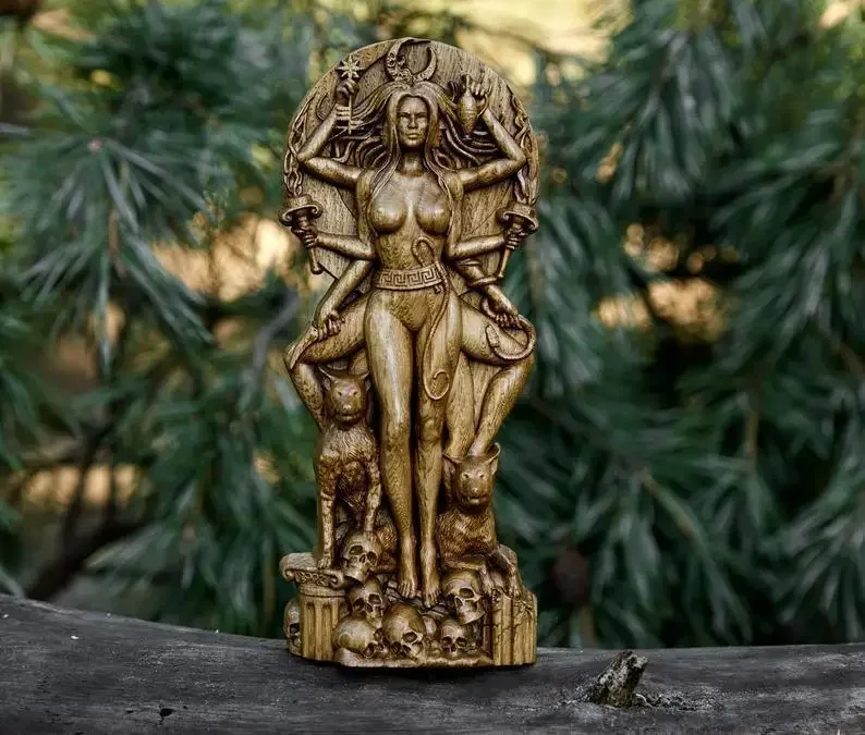 Imagem -04 - Lilith Deusa Estátua Deus Altar Escultura Gaia Hecate Escultura Religiosa Resina Artesanato Estatueta Home Jardim Arte Decoração