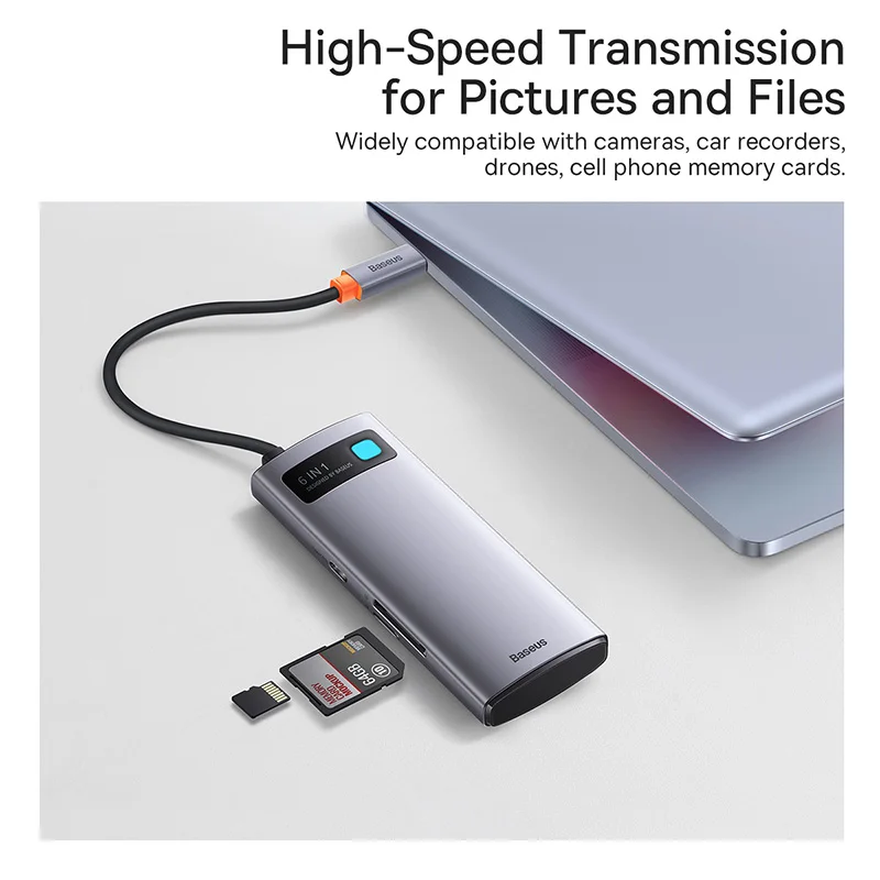 【Clearance Promotion】Baseus 6-in-1 USB C HUB to HDMI Type-C USB 3.0 PD 100W 6-Port Expansion Adapter Docking Station Type C HUB