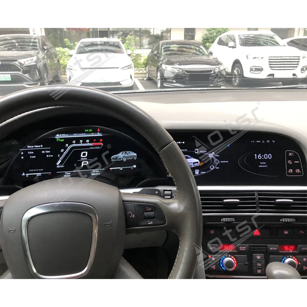 Car Accessories Panel Android 13 12.3+8.8 inch Touch Screen Car Radio For Audi A6 2005-2009 GPS Navigation Stereo Head Unit Pad