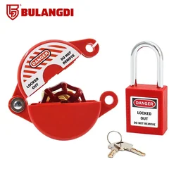 1Set Gate Valve Lockout and Safety Padlock Plastic Red Secure Hose Bib Lock Device for Outside Garden Valve