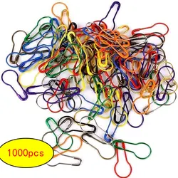 1000Pcs Crocheting Safety Pins Metal Clips Silver Marker Tag Gourd Pins Safe Craft Knitting Cross Stitch DIY Sewing Accessories