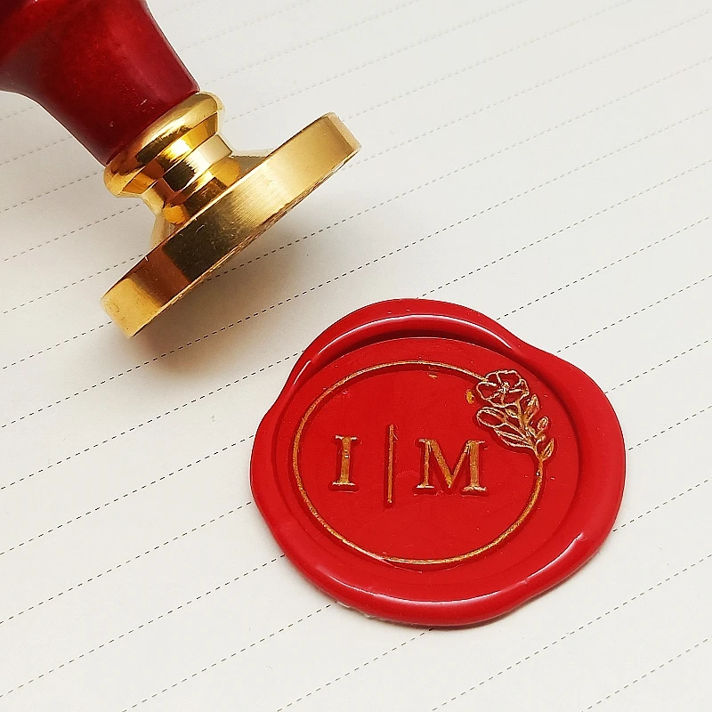 Ornament wreath Name Wedding Customized Wax Stamp Initial stamp,DIY Ancient Seal Retro Stamp,Personalized designVintage Wax Seal