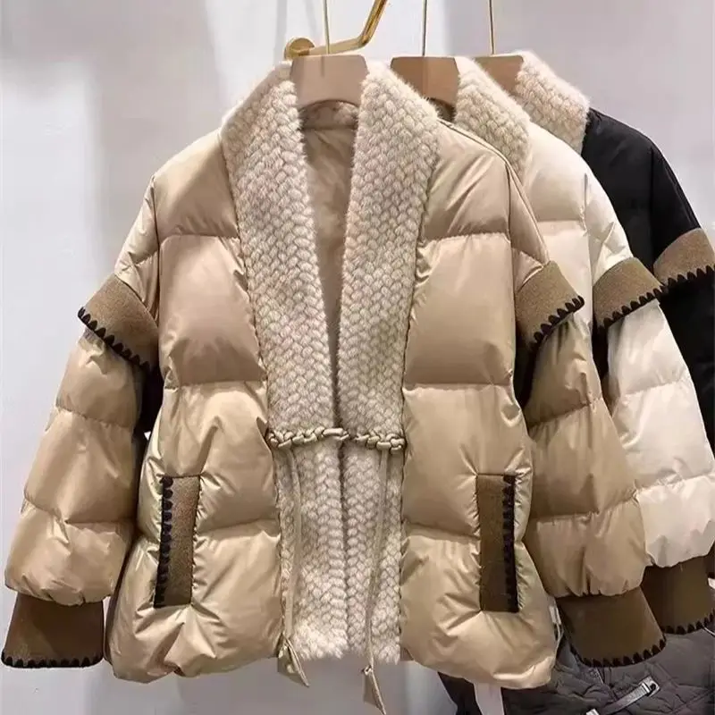 Down Cotton Jacket for Women in Autumn Winter 2024 New Cotton Jacket With a High-end Feel Thickened Short Jacket Cotton Jacket