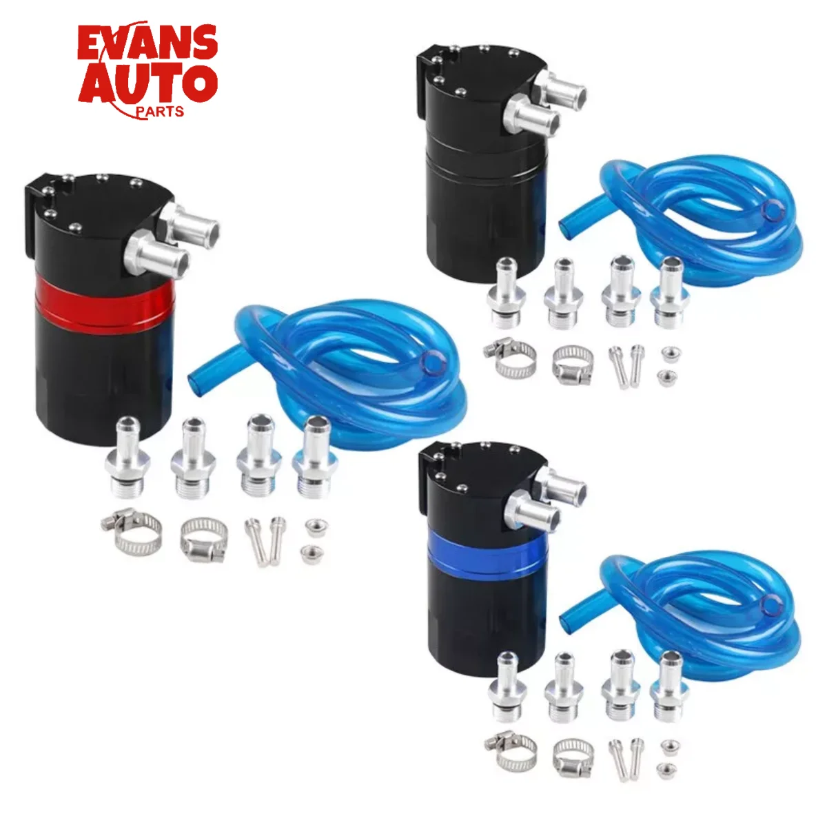 

Aluminum Universal Oil Catch Can Kit Reservoir Polish Baffled Oil CatchTank