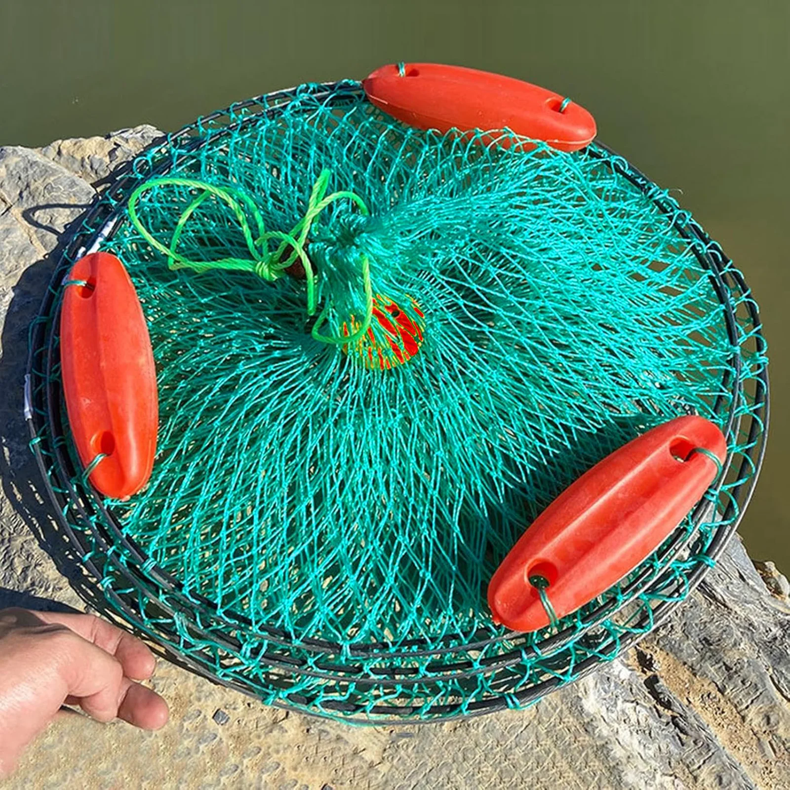 

40/45/50cm Fishing Net Durable Nylon Fish Mesh For Carp Crucian Tilapia Crab Shrimp Universal Long Bag Fishing Net With Adhesive