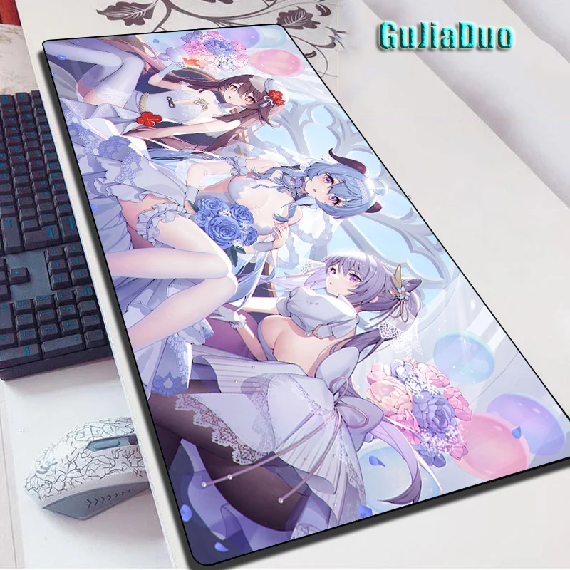 

Genshin Impact Gamer Comic Mouse Pad Computer Table Pad XXL 40x90 Extra Large Anime Mousepad Gaming Accessories Kawaii Desk Mat