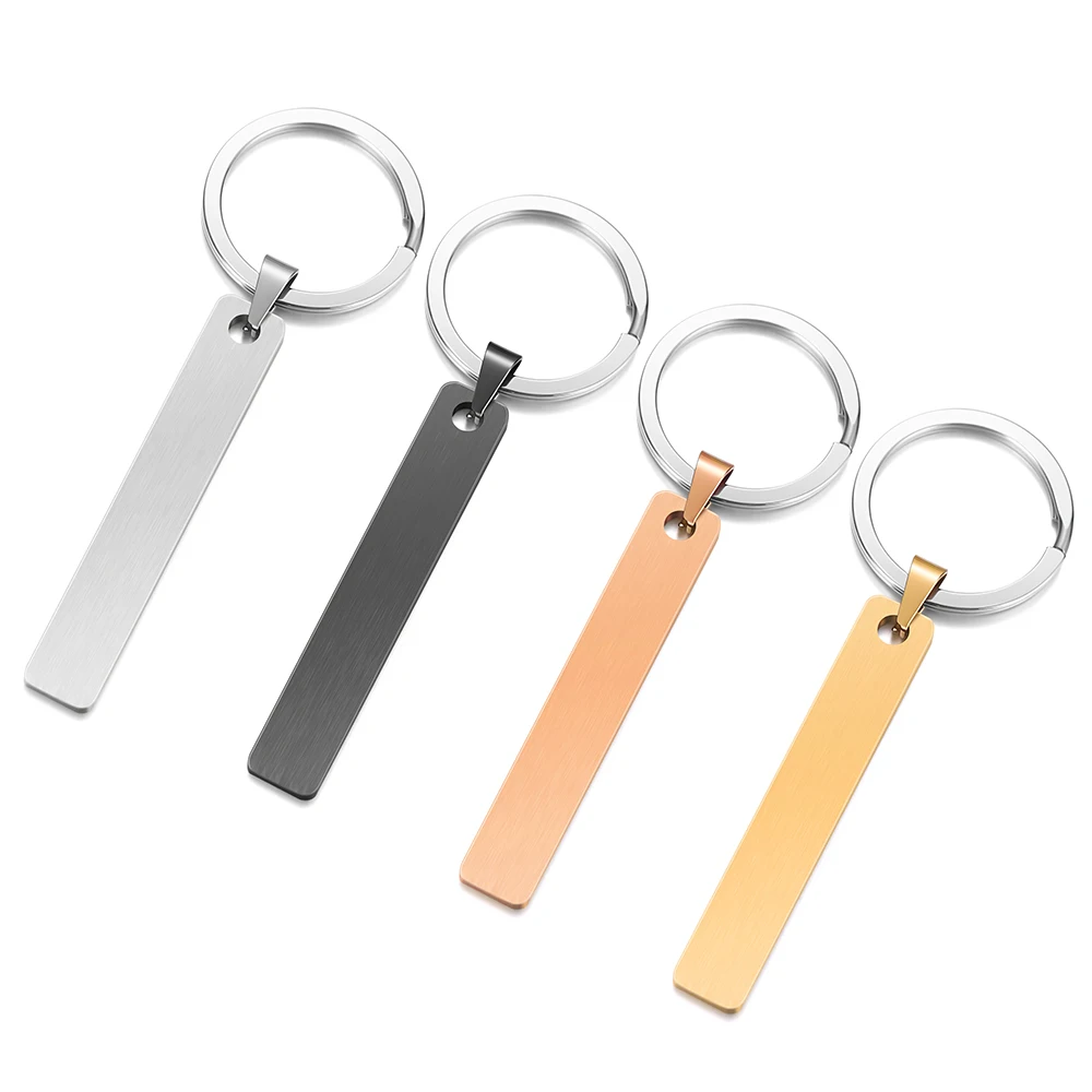 Custom Logo Name Number Keychain Laser Matte Keyring Stainless Steel Personalizado Car Key Chain for Friends Family Gifts