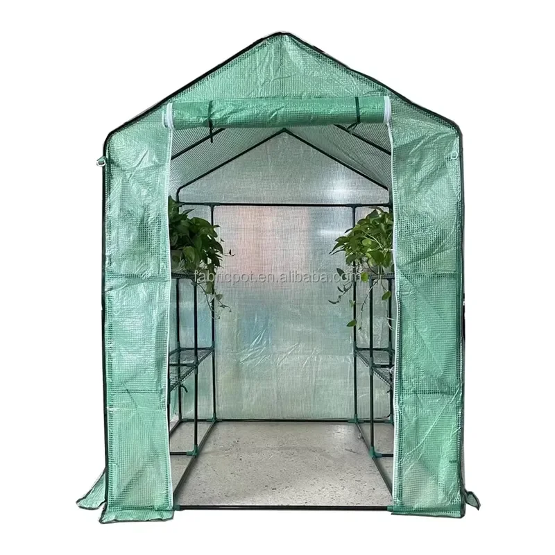 Walk in Greenhouse Cold Frame PE Plastic Outdoor Garden Steel Frame Plants Grow House for All Plants