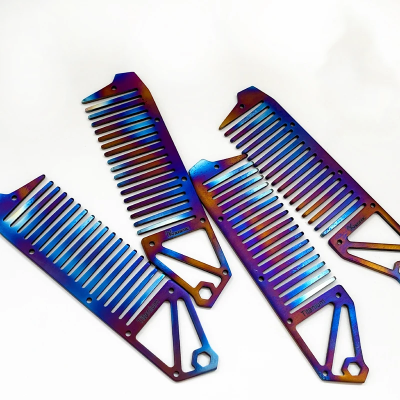 1PC Titanium Alloy EDC Mini Portable Comb Hair Cutting Comb Super Light Comb