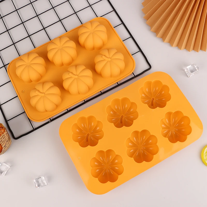 Pumpkin Silicone Molds Thanksgiving Fall Theme Ice Cube Tray Silicone Mold Muffin Chocolate Harvest Cake Baking Decoration Mould