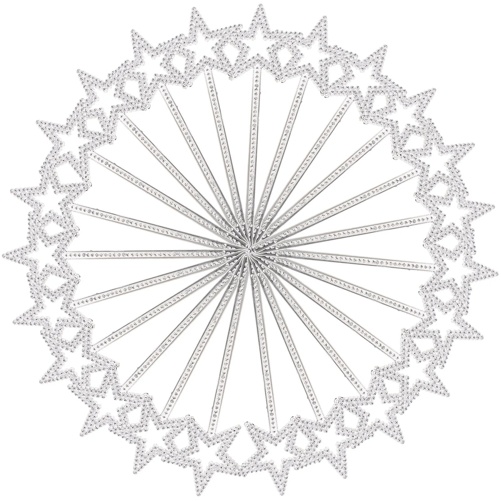 24 szt. różdżek aniołków, plastikowe różdżki gwiazdki z błyszczącymi koralikami, upominki na przyjęcia kostiumowe dla dziewczynek, dekoracje urodzinowe, ślubne, świąteczne, srebrne