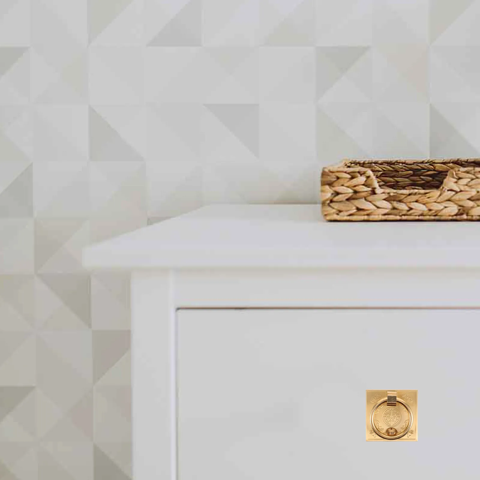 Vintage Brass Drop Ring Handle for Cabinet & Drawer – Thickened Cloud Pattern Knob