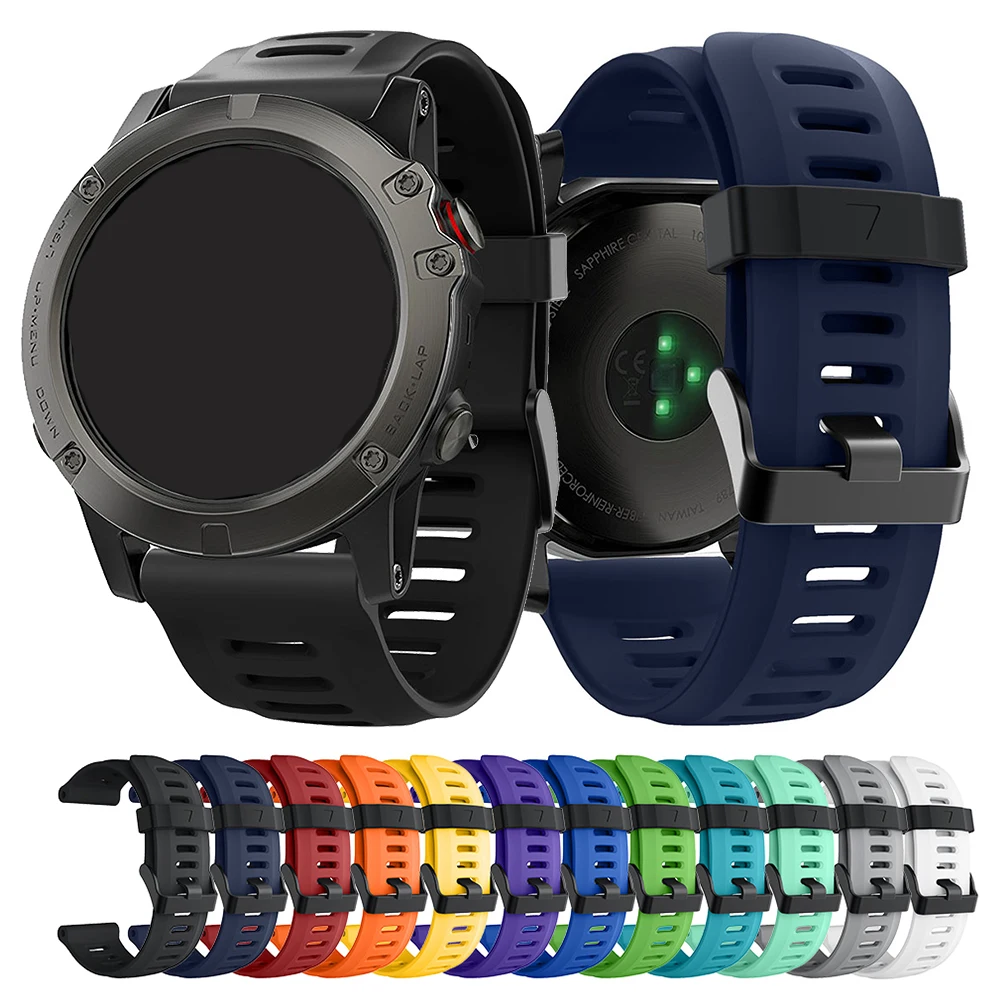 26mm Silicone Strap For Garmin Fenix 3/3 HR/3 Sapphire Replacement Watch Band for Garmin Fenix 8 51mm 7X 6X 5X