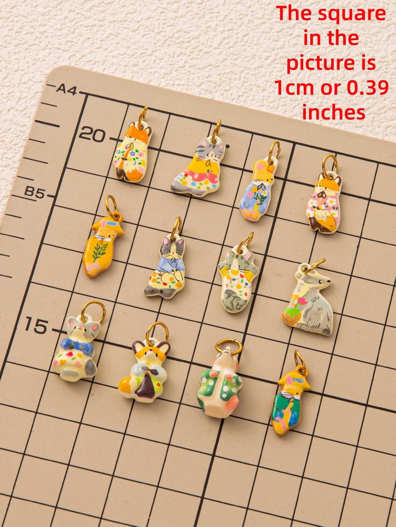 Einfache und niedliche, beliebte Fuchs- und Maus-Anhänger aus 316er Edelstahl, wasserdicht, farbbeständig, zum Selbermachen für Schmuck. – Detail 1