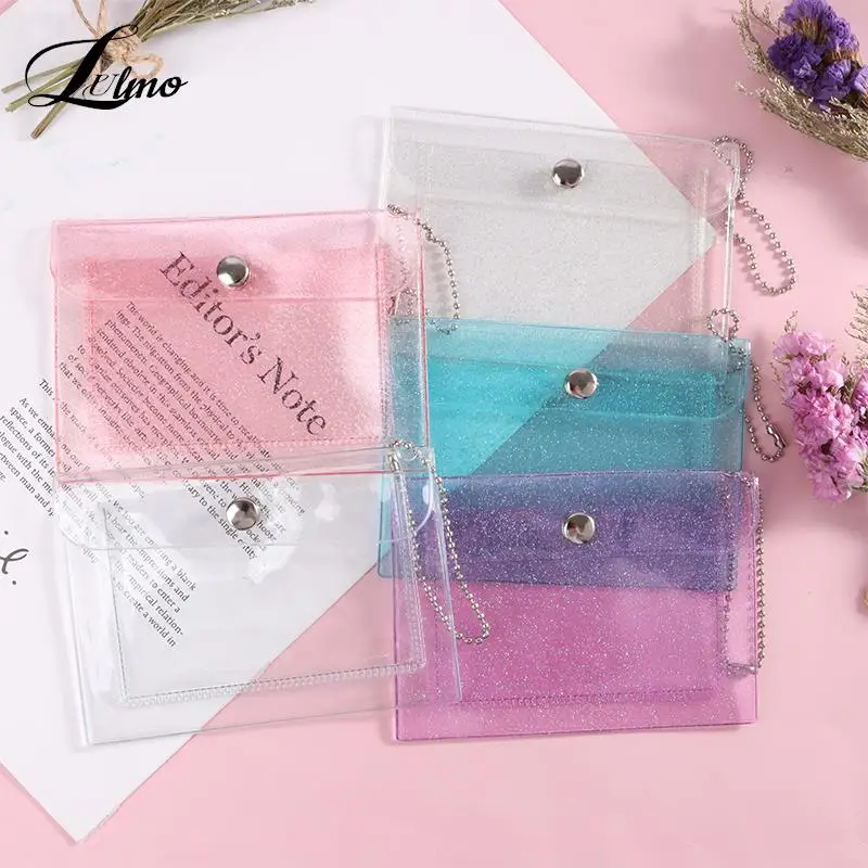 Women\'s Credit Card Holder Wallet Fashion Transparent Waterproof Pvc Business Card Purse Men Id Card Wallet Girl Coin Purse Bag