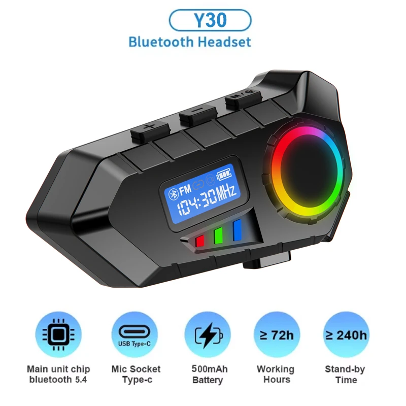 

KEBIDUMEI 1/2 шт. мотоциклетная гарнитура шлем BT5.4 водонепроницаемая громкая связь вызов музыкальный плеер динамик беспроводные наушники с FM-радио