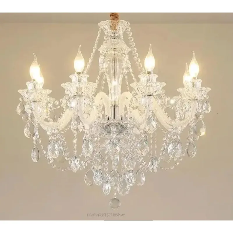 Modern Simple European Style Chandelier Living Room Crystal Lamp Bedroom Lamps Creative Home Dining Room Chandelier Hotel Lobby