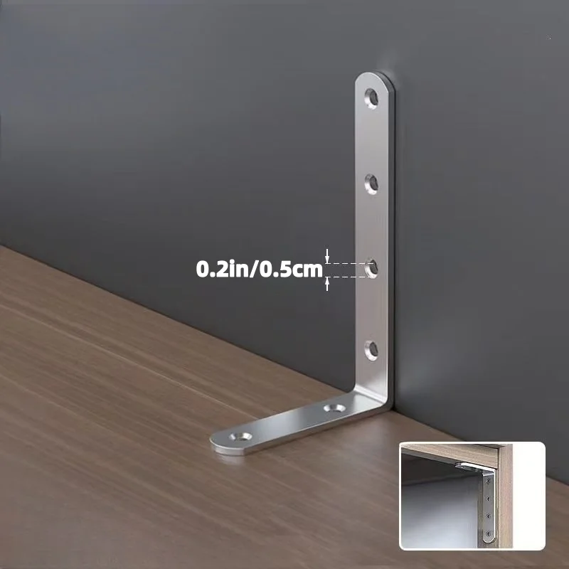 4 шт. современные угловые L-образные соединения из нержавеющей стали, высокая несущая способность, модные и простые, для гардероба, книжной полки и т. д.