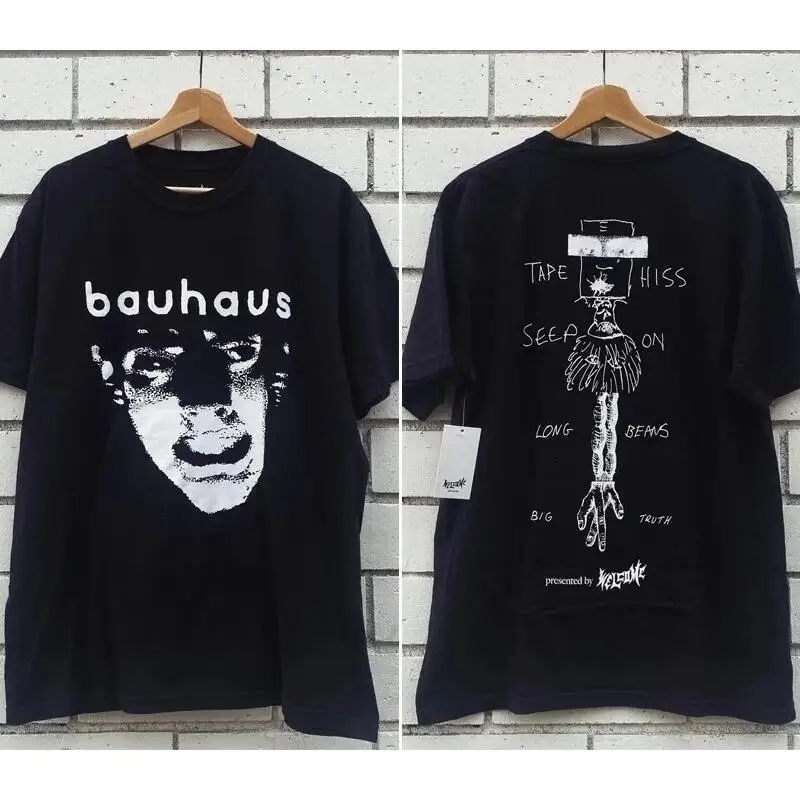 تي شيرت باوهاوس باند 90s أساسي أسود 2 جانبي معاد طباعت WA2465 #1