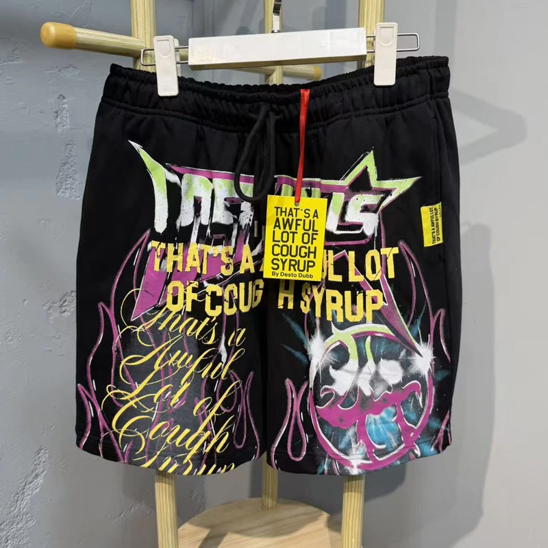 New Sports Suit That's A Awful Lot of Cough Syrup Casual Shorts Letter Print High-quality Stretch Waist Shorts