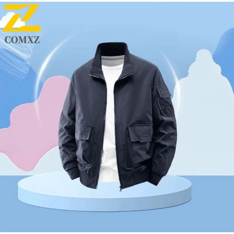 

Men Jacket Outdoor Multi Pocket Fishing Adventure Camping Coat Lightweight Windbreaker Travel Durable Utility Motorcycle Jacket