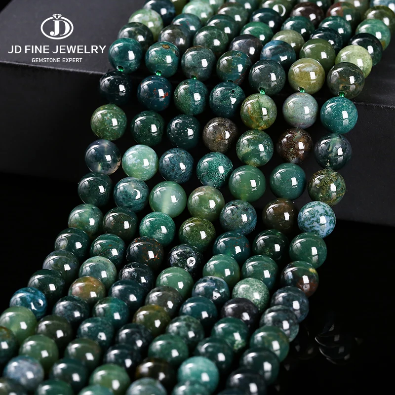 4 6 8 10mm Natural Stone Moss Grass Agate Bead Round Loose Spacer Seed Bead For Jewelry Making Diy Necklace Bracelet Accessory