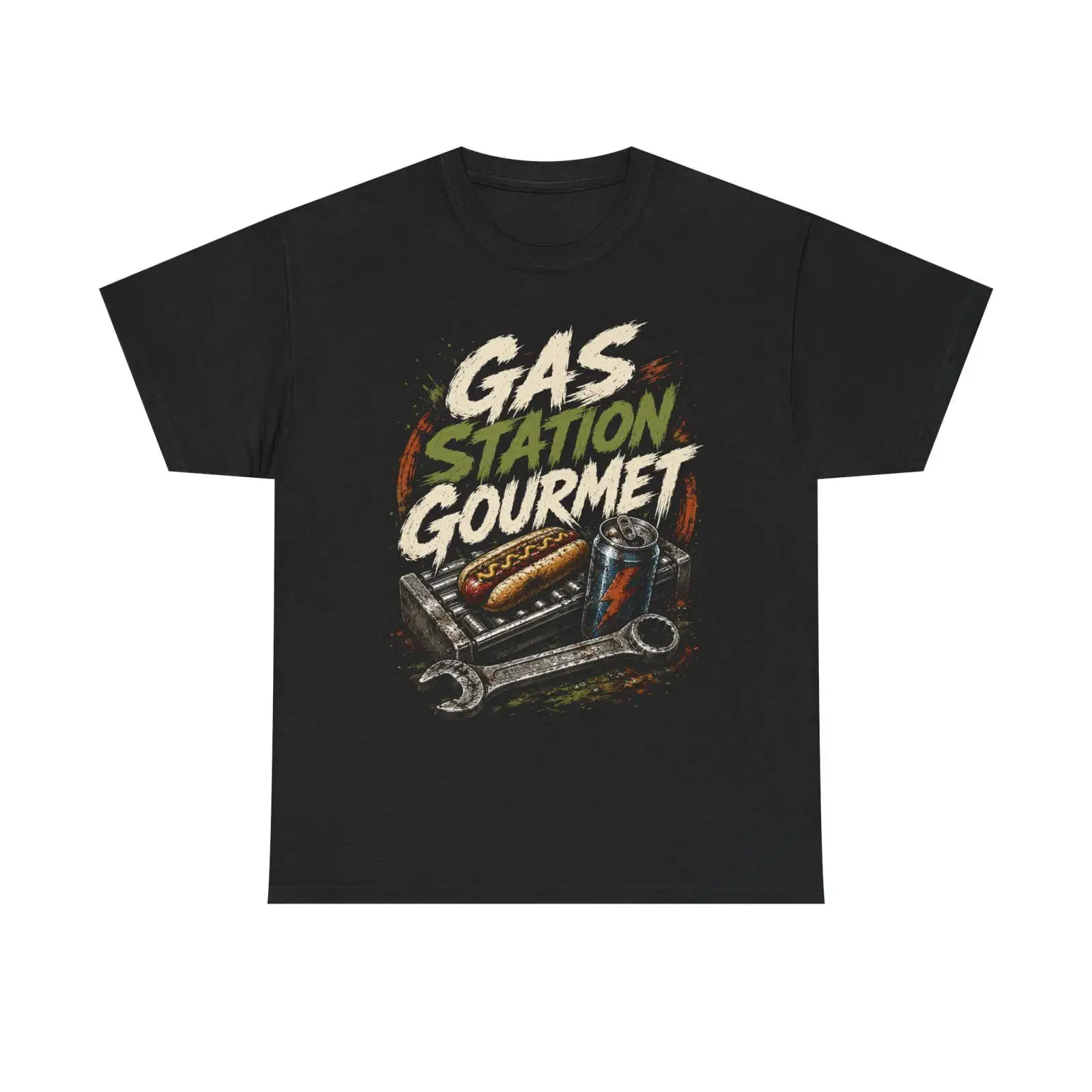 Gas Station Gourmet T Shirt Hot Dog Wrench Soda Retro  vintage Washed Breathable Soft Versatile Stretched Slightly graphic