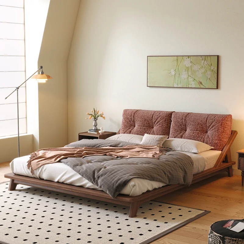 Solid wood bed French retro small apartment master bedroom 1.8 meters medieval double dismantling and washing