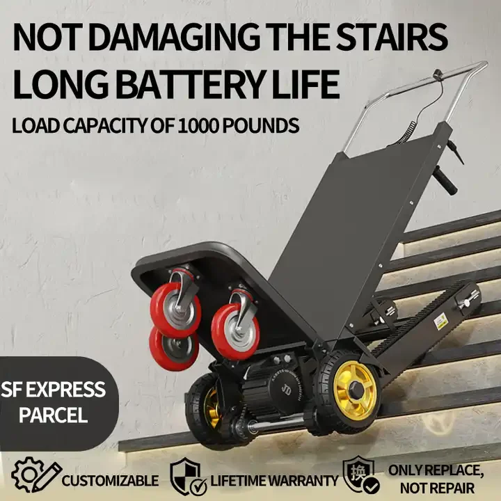 400kg Electric Crawler Climbing Machine 2025 Loading Automatic up down Stairs Moving Goods Household Folding Truck