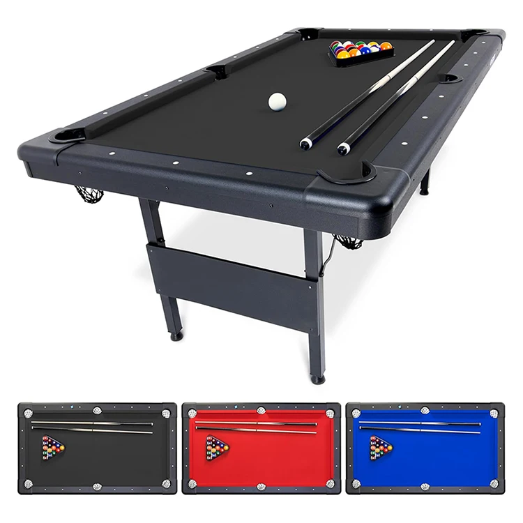 8FT Standard Pool Table Foldable Design With Levelers Full Billiard Game Play Set Space-saving Design Billiards Table For Home