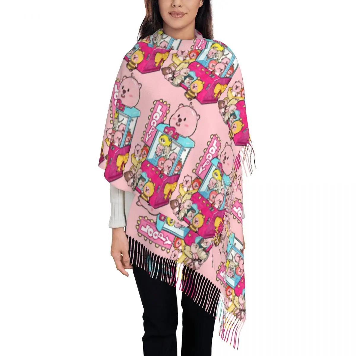 Custom Zanmang Loopy Cartoon Tassel Scarf Women Winter Fall Warm Shawl Wrap Female Scarves