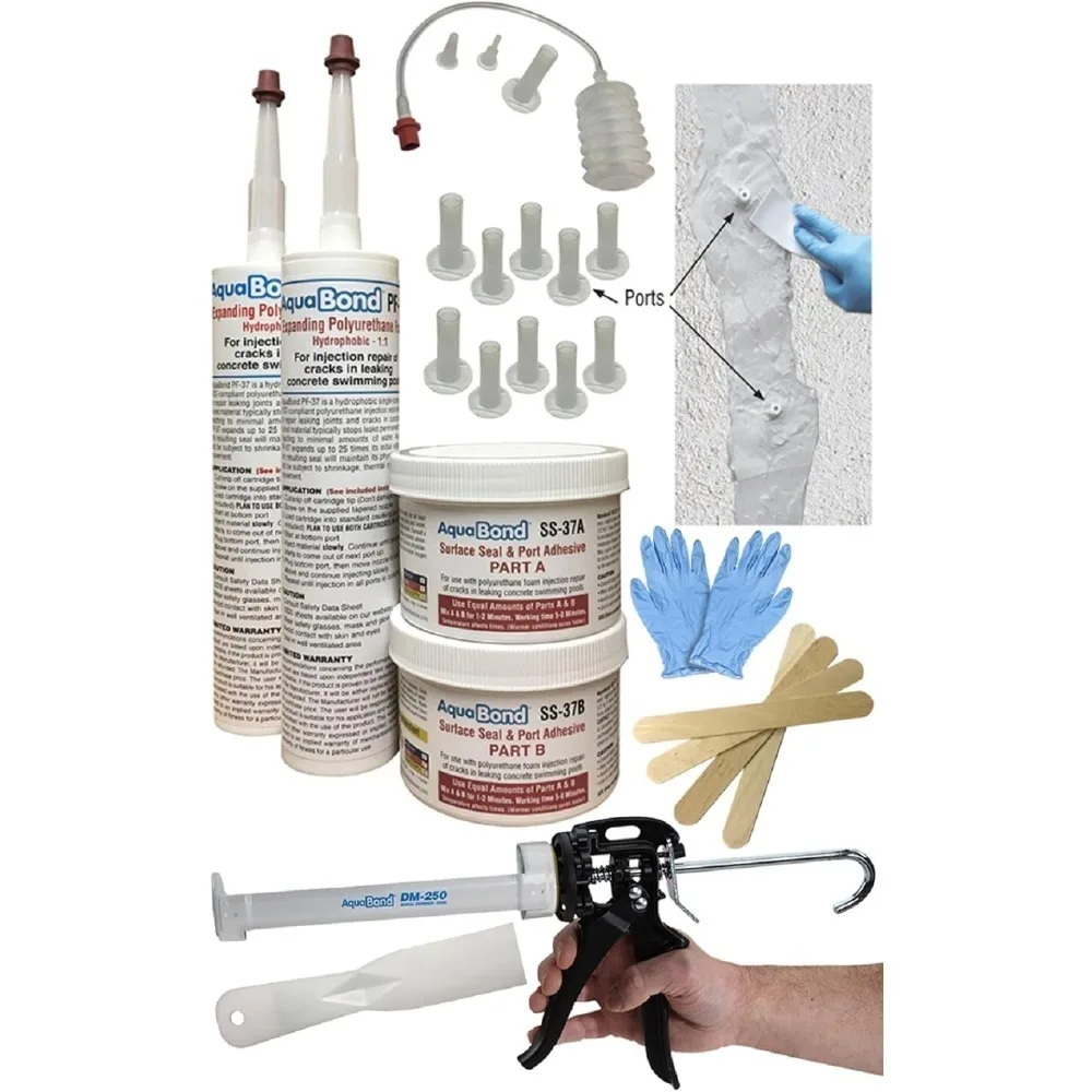 Masilla de reparación de piscinas de fibra de vidrio y hormigón, sellador de poliuretano para grietas y fugas, relleno de grietas de hormigón de espuma de poliuretano