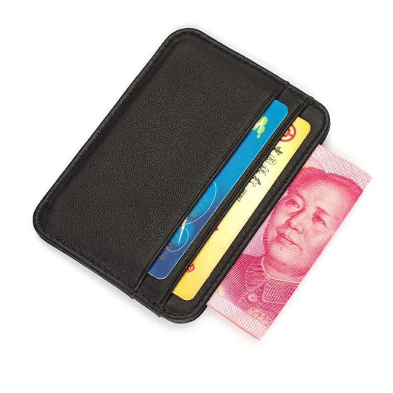 Engraving Wallets Genuine Leather Card Holder ID Card Case Purses Slim Thin Mini Wallets for Women Custom Wallet Gifts for Men