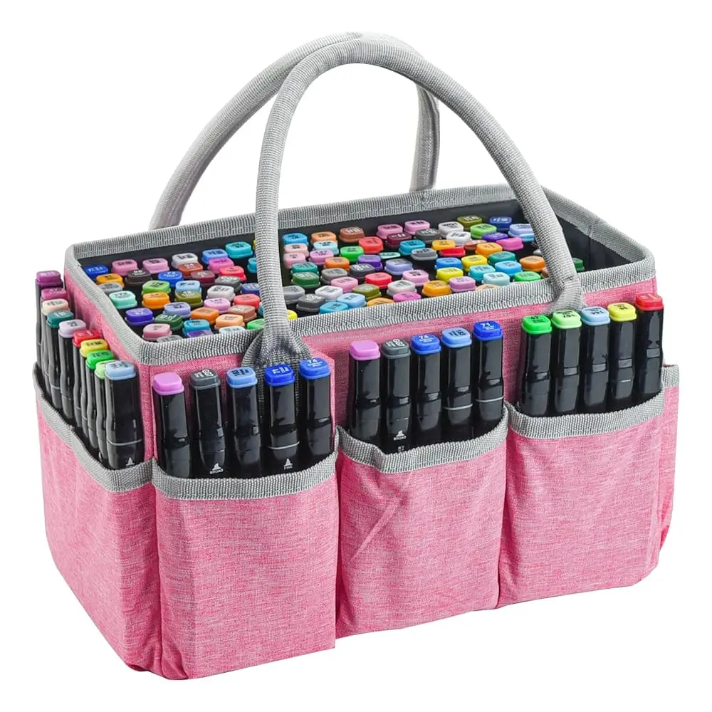 

Сумка-органайзер для маркеров с множеством карманов, футляр для хранения художественных маркеров, кистей, раскрасок и других принадлежностей.