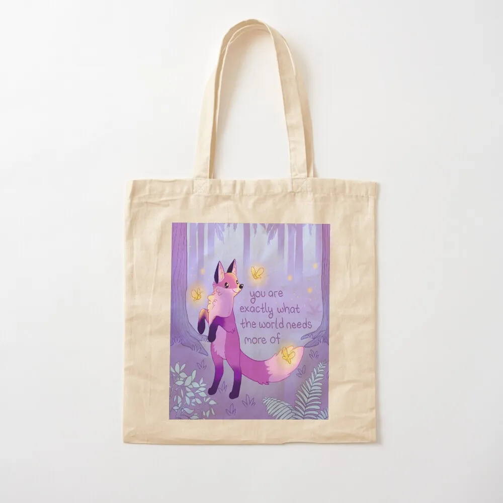 Kind Fox and Fireflies Dance Tote Bag Women's bags Customizable tote bag bags woman 2026