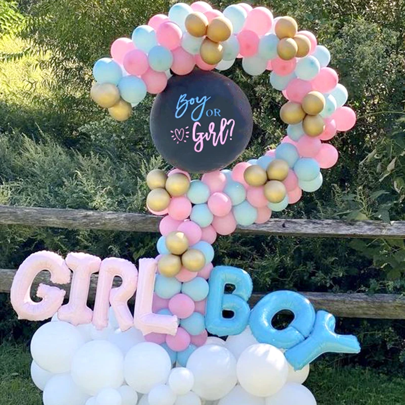 Gender Reveal Party Boy Or Girl Balloon Garland Arch Kit Pink Blue Latex Balloon Baby Shower Boys Girls Birthday Decoration