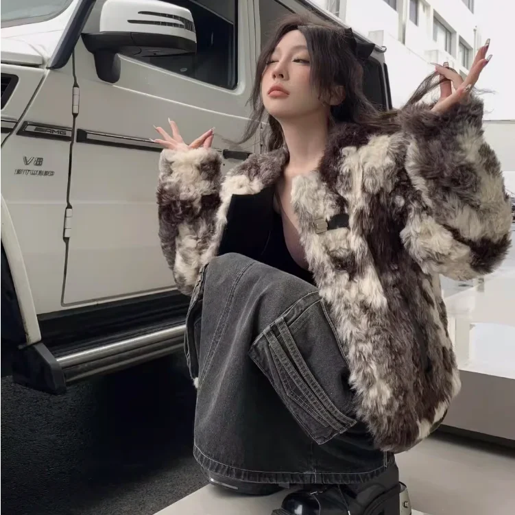 Wool Coat Women Winter New Style Splash Color Wool Women Short Style Small Style Fashionable High-End Outfit