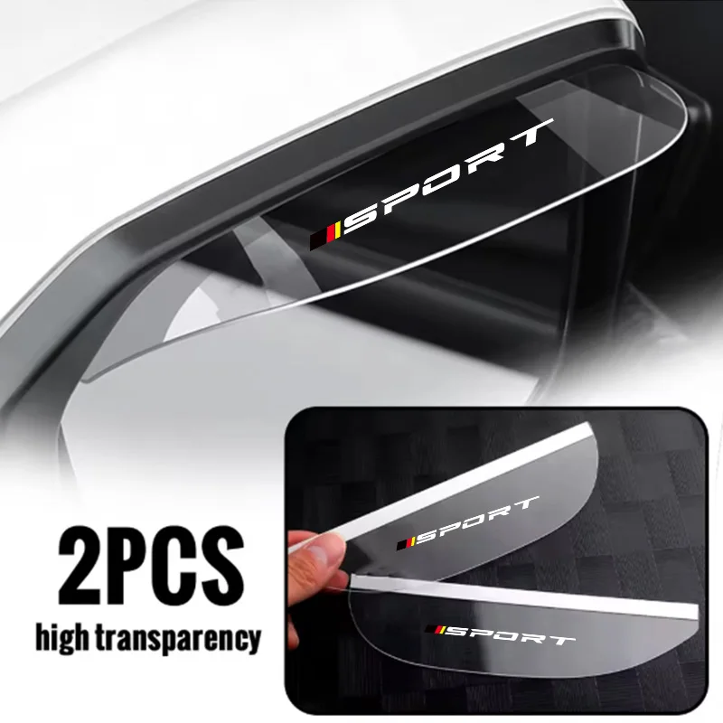 Black, Red, and Yellow Three-Color Sports Car Rearview Mirror Rain Shield, Rainproof, Anti-Fog, Anti-Glare, Transparent Rain-Proof Reflective Mirror Waterproof Panel
