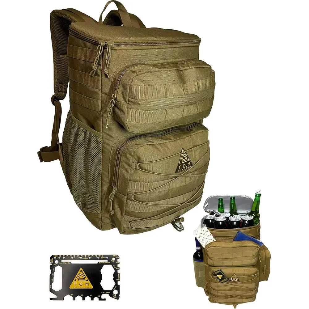 Rugged Insulated Tactical Backpack for Outdoor Adventures with Credit Card Multi-Tool