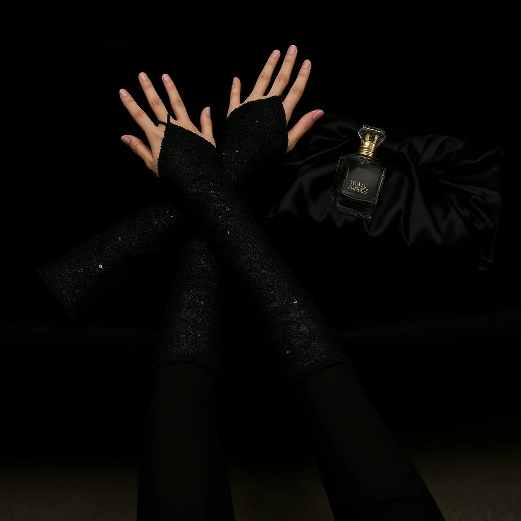 Sequin Gloves Fingerless Long Arm Cover Cosplay Gloves Mesh Long Fingerless Gloves For Stage Performance Theme Photoshoots