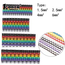 100/150pcs/lot Cable Markers Colourful C-Type Marker Number Tag Label For 2-3mm Wire