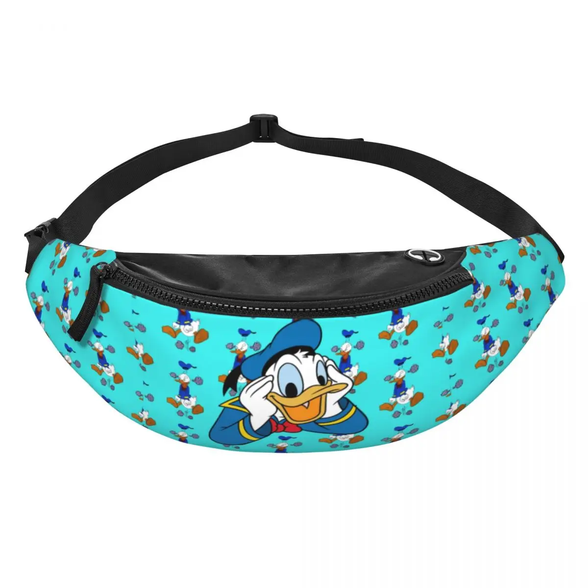 

Поясная сумка-бананка Custom D-Donald Anime Duck для мужчин и женщин, повседневная, забавная, мультяшная, через плечо, для бега, для телефона и денег